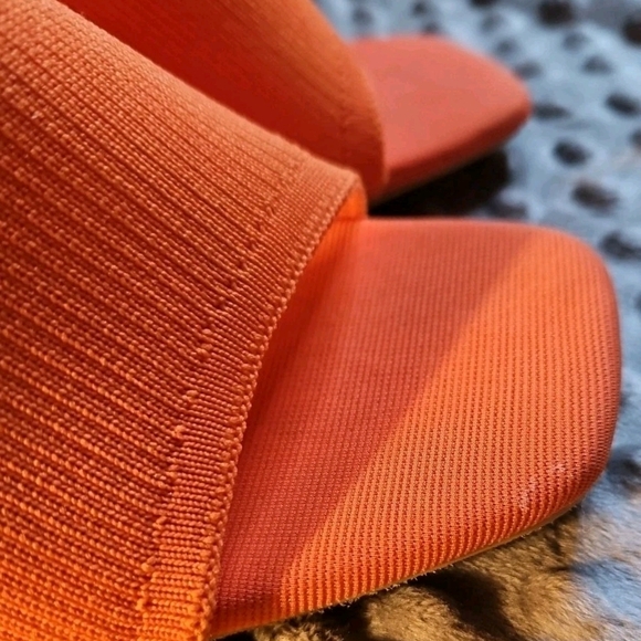 Women's Orange Cuccoo Block Heel Square Toe Slide Shoes Size 38 EU Pre-owned - Picture 11 of 12